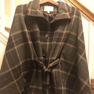 EUC Banana Republic Plaid Cape Jacket